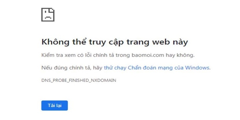 Lỗi bị chặn và không vào được trang nhà cái